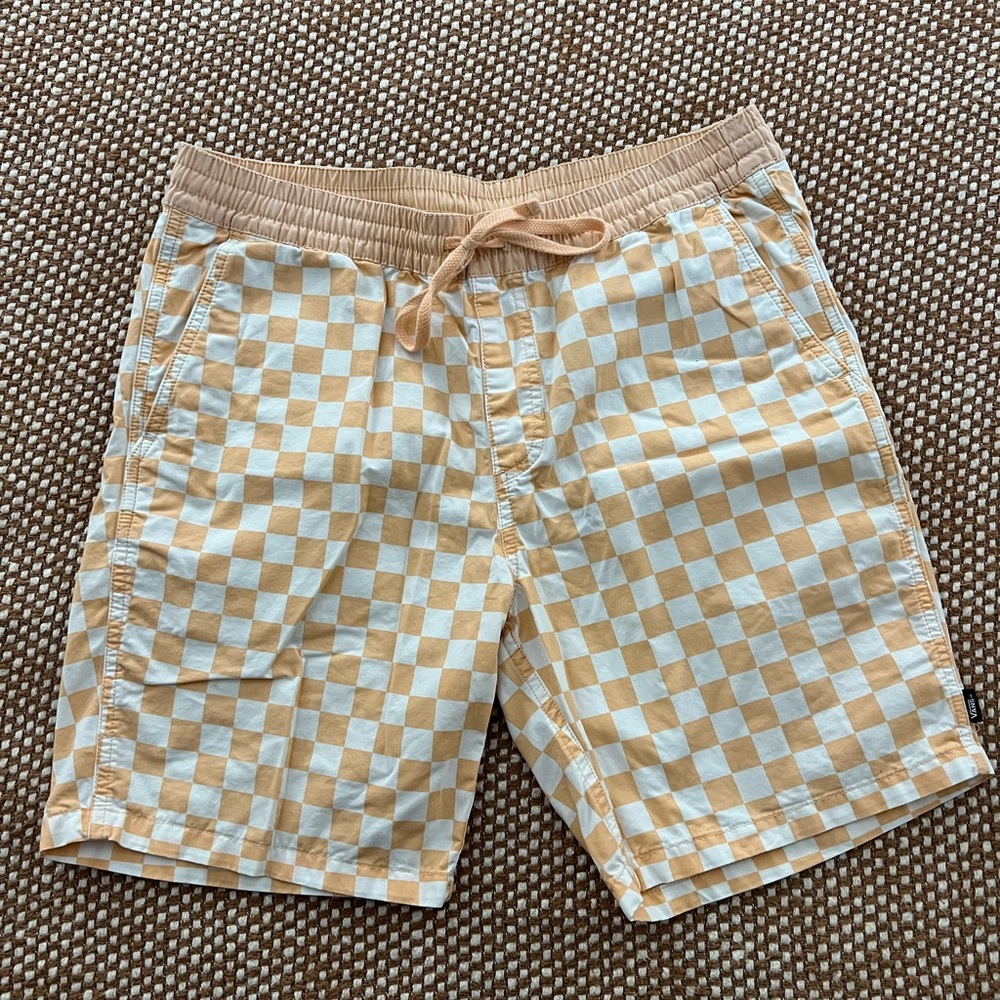 Vans Tan and White Checkered Board Shorts